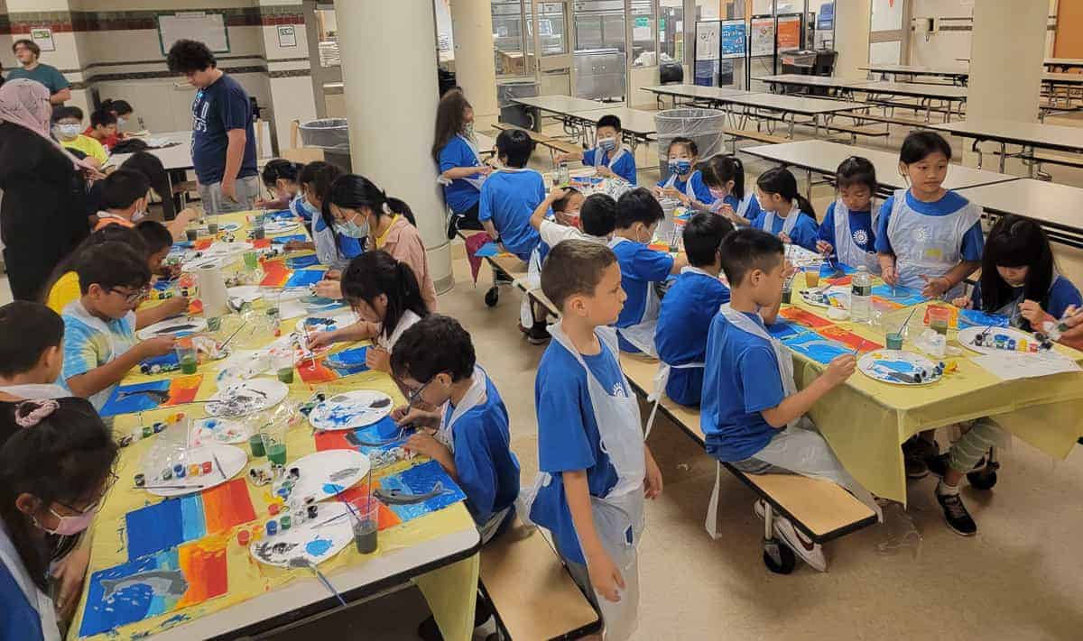 school field trips NYC in cafeteria