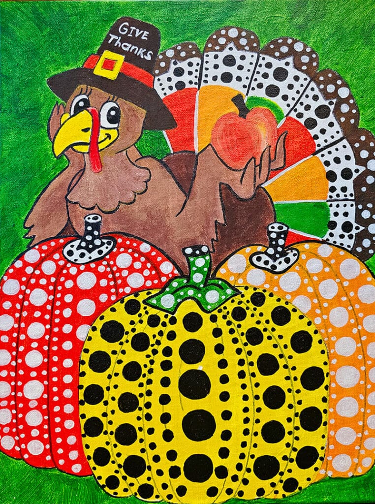 Kusama inspired Thanksgiving turkey